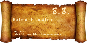 Beiner Blandina névjegykártya